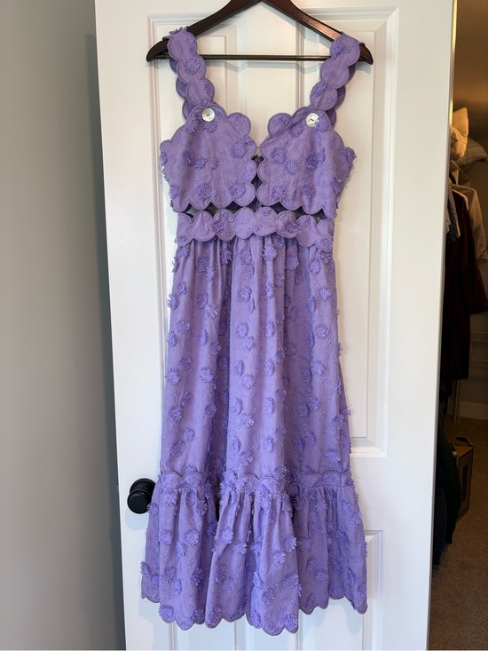 FARM Rio Dresses & Skirts - Farm Rio Lilac 3D Flower Sleeveless Midi Dress (Small)